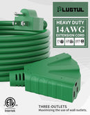 Cable de extensión para exteriores de 3 tomas, calibre 14 