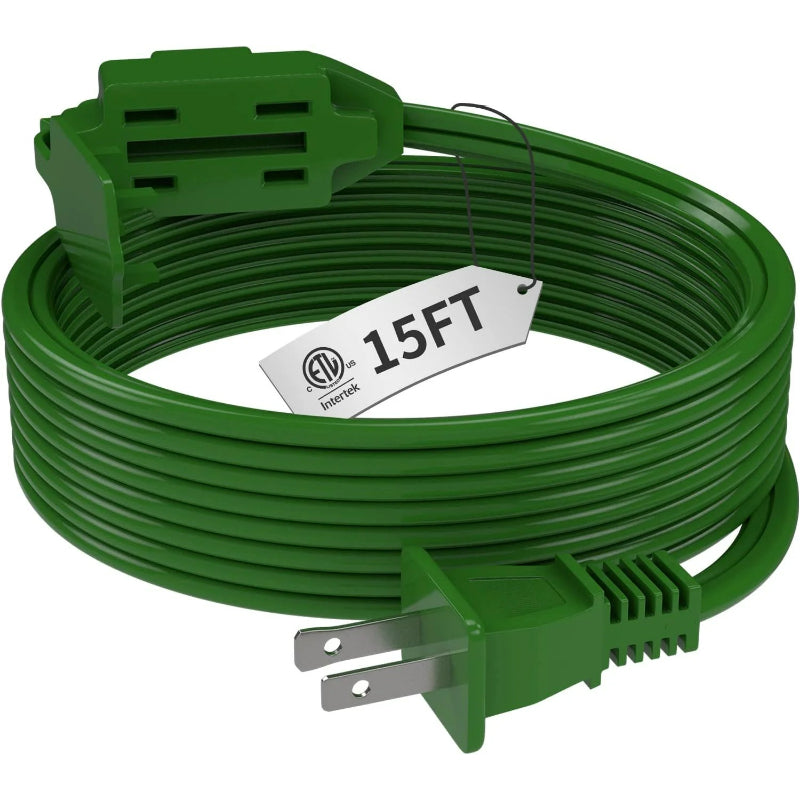16AWG Indoor Extension Cord, 2-Prong Power Cord, ETL Listed, 125V 13A Extension Cable for Home, Office & Appliances