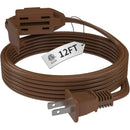 16AWG Indoor Extension Cord, 2-Prong Power Cord, ETL Listed, 125V 13A Extension Cable for Home, Office & Appliances