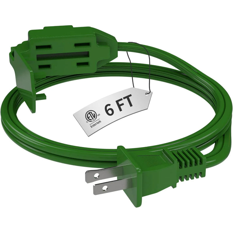 16AWG Indoor Extension Cord, 2-Prong Power Cord, ETL Listed, 125V 13A Extension Cable for Home, Office & Appliances