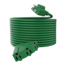 Cable de extensión para exteriores de 3 tomas, calibre 14 