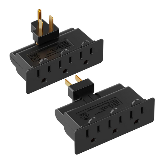 Adaptateur 3 prises avec fiche pivotante à 180° 