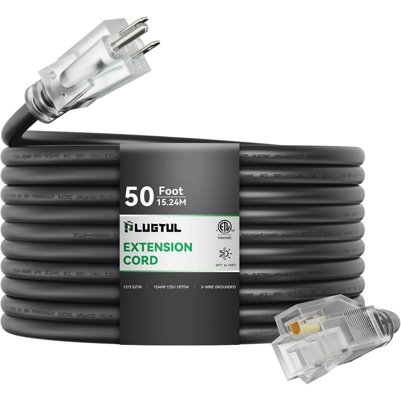 outdoor extension cord 12awg black waterproof