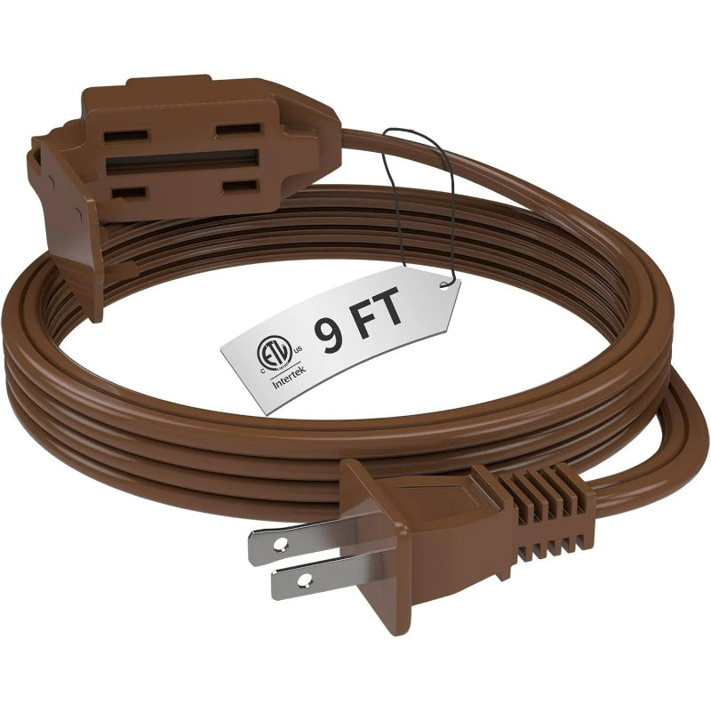 16AWG Indoor Extension Cord, 2-Prong Power Cord, ETL Listed, 125V 13A Extension Cable for Home, Office & Appliances