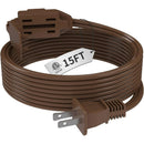 16AWG Indoor Extension Cord, 2-Prong Power Cord, ETL Listed, 125V 13A Extension Cable for Home, Office & Appliances
