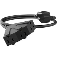 Cable de extensión para exteriores de 3 tomas, calibre 14 