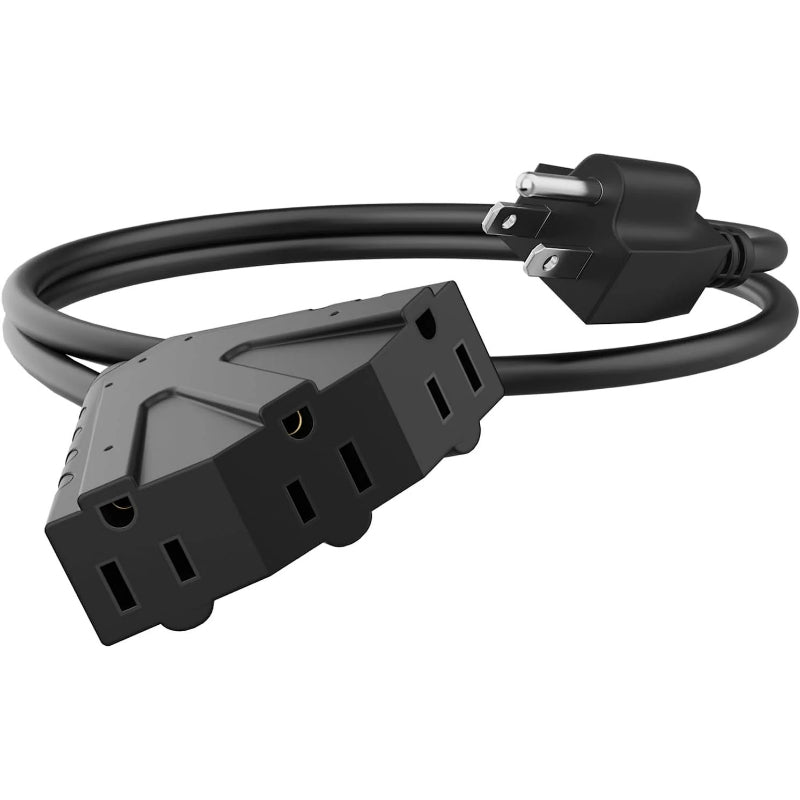 Cable de extensión para exteriores de 3 tomas, calibre 14 