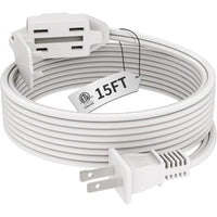 16AWG Indoor Extension Cord, 2-Prong Power Cord, ETL Listed, 125V 13A Extension Cable for Home, Office & Appliances