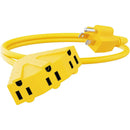 Cable de extensión para exteriores de 3 tomas, calibre 14 